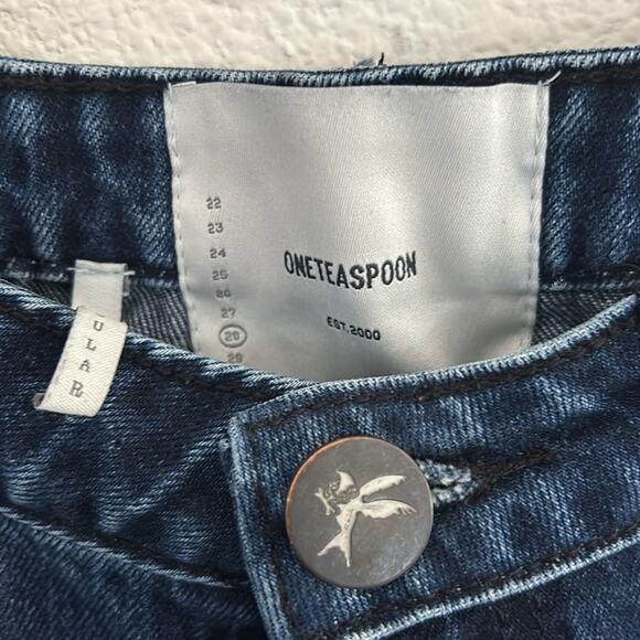 One Teaspoon Jeans Women’s High Rise Waist Freebird Skinny Ankle Chewed … - Picture 4 of 14